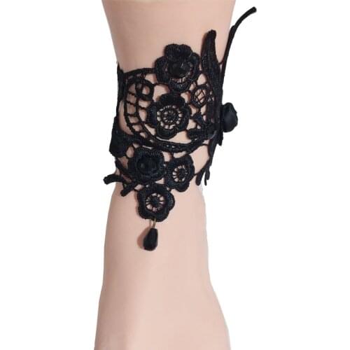 YiYaoFa Summer Beach Anklet Vintage Black Lace Anklets for Women Accessories Gothic Jewelry Lady Party Foot Jewelry LA-54