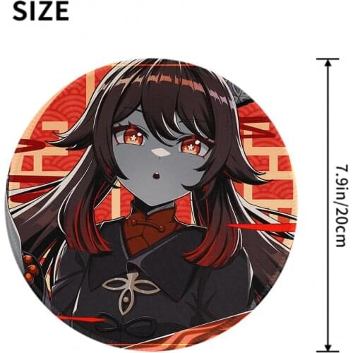 Genshin Impact Customized MousePads Computer Laptop Anime Mouse Mat Mouse Padding Rubber thickening Cartoon mouse pad 20CM