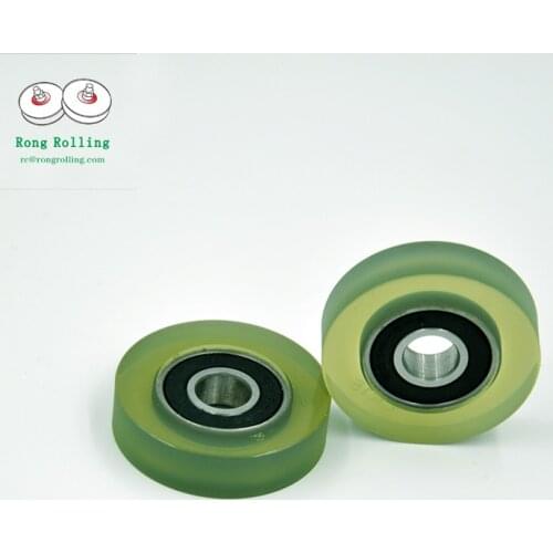 10*40*10 Polyurethane coated bearing 6000RS bore 10mm, Roller/Pulley/wheels diameter 40mm,thickness 10mm with 6000RS bearing