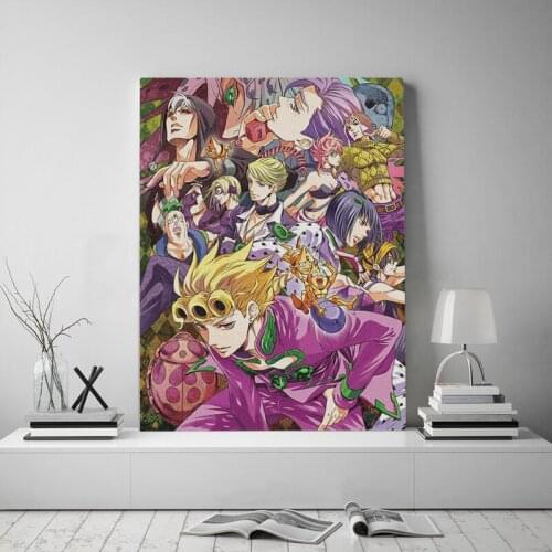 Vento Aureo JoJos Bizarre part 5 anime Canvas poster Painting wall Art decor Living room Bedroom Study Home Decoration Prints