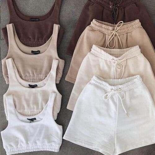 Casual Tracksuit Sets Women Sleeveless Tank Tops Shorts Sweatpants 2XL Two Piece Sports Workout Jogger Outfits Summer Streetwear