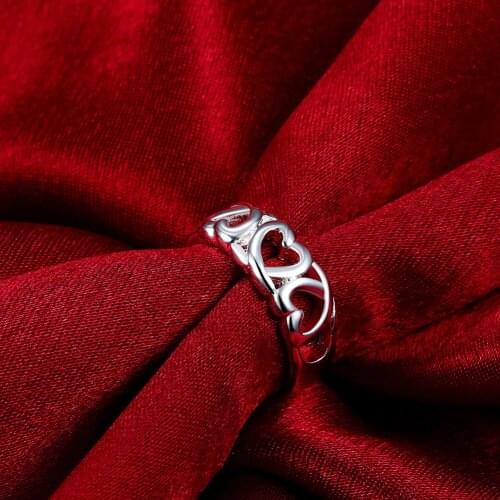 Factory direct 100% 925 Solid Sterling Silver Jewelry heart Rings for Women Men Size 7 8 9 Fashion Wedding Jewelry Holiday gifts