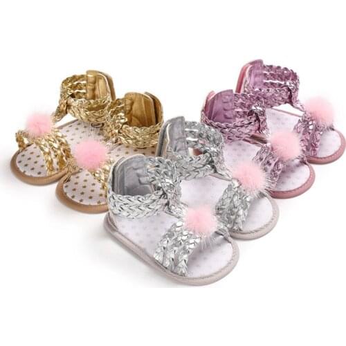 Summer Newborn Baby Girl Toddler Soft Crib Shoes Sandals Anti-slip Prewalker Shoes for 0-18M