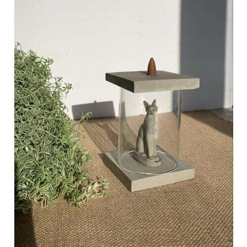 Sphinx with backflow incense burners