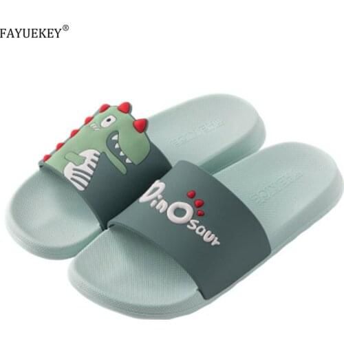 2020 hot Summer Women Slippers Cartoon Dinosaur Thick soft Bottom Bathroom Beach outdoor Slides Sandals Women Men Couple Shoes
