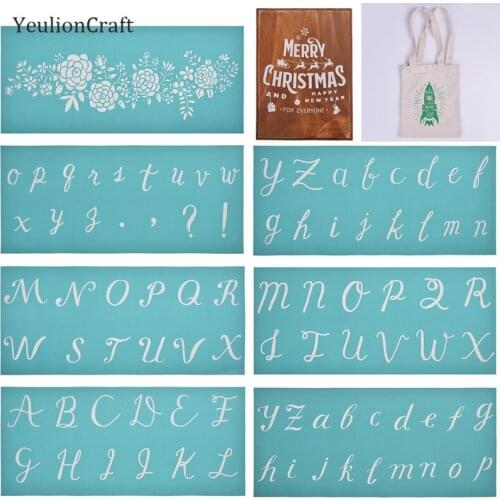 Chzimade 8Pcs/lot Number Alphabet Silk Screen Printing Stencils For T Shirt Pillow Painting Decoration Diy Handmade Crafts