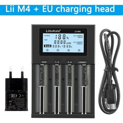 LiitoKala Lii-M4 18650/26660 5V Typec Smart Universal Battery Charger Detectable Capacity Battery Charger With Screen T