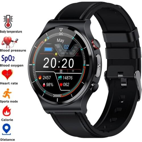 New Wireless Charging Smart Watch ECG PPG Sports Fitness Smartwatch Body Temperature Heart Rate Blood Pressure Oxygen Monitor