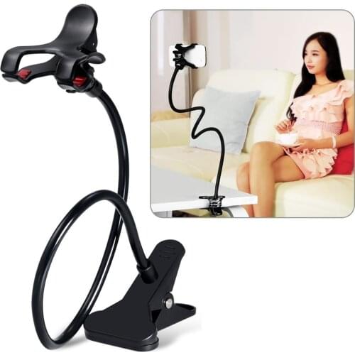 Universal Lazy Mobile Phone Holder Flexible Arm 360 Degree Clip Desktop Cell Phone Bracket Desk Phone Mount Bed Car-Accessories