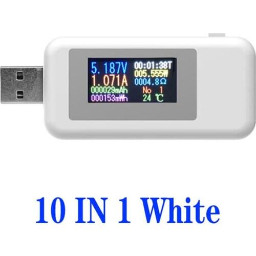 10 In 1 USB Tester DC Digital Voltmeter Amperimetro Current Voltage Meter Amp Volt Ammeter Detector Power Bank Charger Indicator