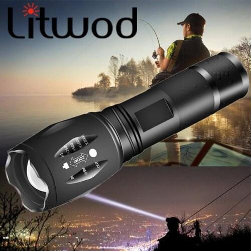 V6 Zoomable Bicycle Light 18650 Battery Flashlight Ultra Bright Torch Camping Light 5 Switch Mode Waterproof Use Fishing z50