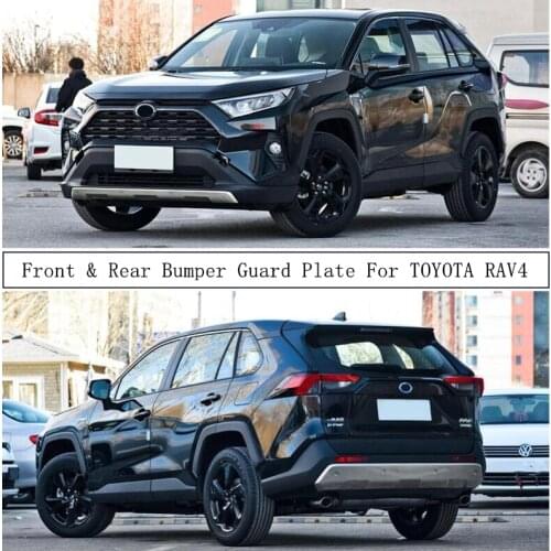 For TOYOTA RAV4 2019 2020 2021+ Front & Rear Bumper Guard Plate Protector Anti-impact Stainless Steel Auto Accessories
