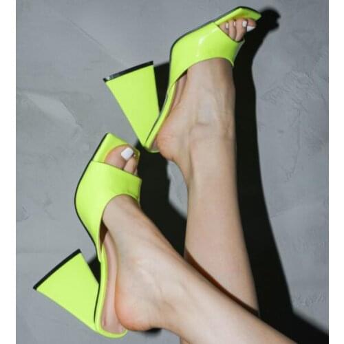 Moraima Snc Summer Fashion Thick Heels Women Sandal Candy Colors Leather Shoes Open Toe Sexy Party Dress Heels