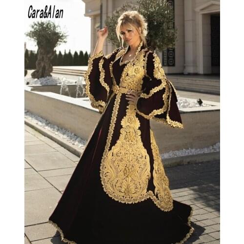 New Tunisian Vestidos De Novia Kosovo Albanian Caftan Evening Dresses Long Sleeves Applique Robe De Soirée De Mariage Prom Gowns