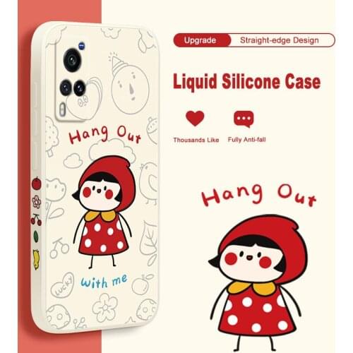 ASINA Liquid Silicone Case For VIVO X50 60 30 Pro Cover Cartoon Bumper Straight Edge Cases For Vivo Z5X Z1Pro iQOO Neo Y17 V17
