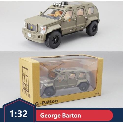 1:32 George Barton alloy car pull back sound and light model six explosion-proof off-road vehicle childrens toy car model