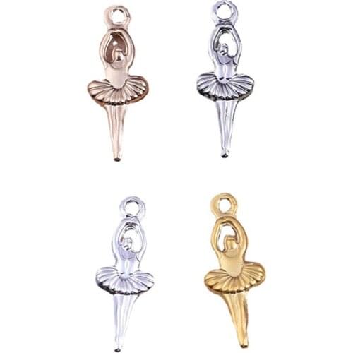 Ballet girl earring accessories plated multicolor pendant necklace small jewelry making jewelry accessories 20 pieces