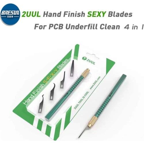 2UUL 4 In 1 Hand Finish Sexy Blades For Pcb Underfill Clean Multifunctioal BGA Chip Motherboard Glue Cleaning Scraping Pry Knife