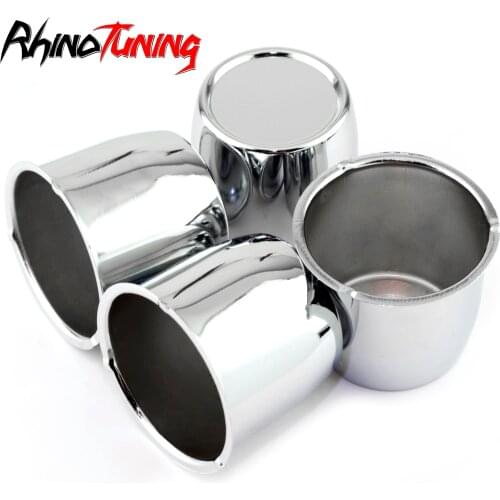 4pcs Push Through Center Caps for 2.65" Center Bore Auto Truck or Trailer Wheels Closed-End 3"Height B084 YG RX3 113-4x Chrome