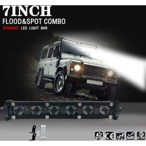 7inch 60W LED With Lens Spot Beam Ultra-thin Car Offroad Work Light Bar Spot Beam Fog/Driving Lamp For Truck Car ATV SUV Boat