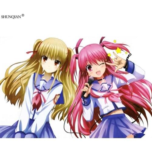 Angel Beats Poster Print Silk Fabric Print Poster Cloth Fabric Wall Poster Custom Satin Poster 40X60cm,50X75cm,60X90cm