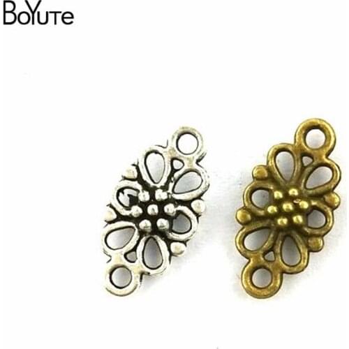 BoYuTe (100 Pieces/Lot) 16*8MM Zinc Alloy Materials Multicolor Vintage Connectors Jewelry Making Accessories Wholesale