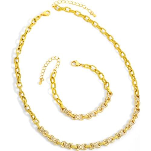 FLOLA Gold Thick Curb Link Chain Infinity Charms Necklace For Women Choker Necklace CZ Pave Zirconia Luxury Jewelry Gifts nkeu90