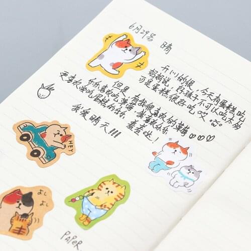 DL Cute cartoon cat pattern transparent PVC hand account sticker DIY diary decoration material wholesale Exquisite