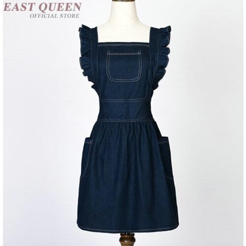 Denim work barista aprons pinafore coffee restaurant cook waiter waitress apron for woman men DD1139