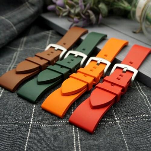 22mm 24mm Fluoro Rubber Watch Strap 20 mm New For Sport Smart Watch Band Replacement Watch Accessories Bracelet Belt Watch Strap