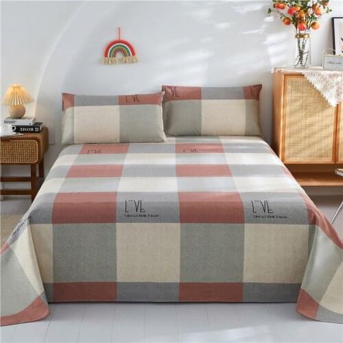 Cotton Fitted Sheet 3 Pcs Bed Set Bedsheets Queen King Twin Size 1 Pc Bed Sheet + 2 Pillowcase Bed Linen Sheet