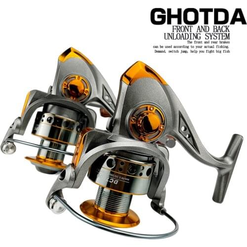 GHOTDA 5.2:1 Spinning Reel Max Drag 10Kg 13BB Carp Fishing Reel 1000-7000 Aluminium Spool Spinning Saltwater Wheel