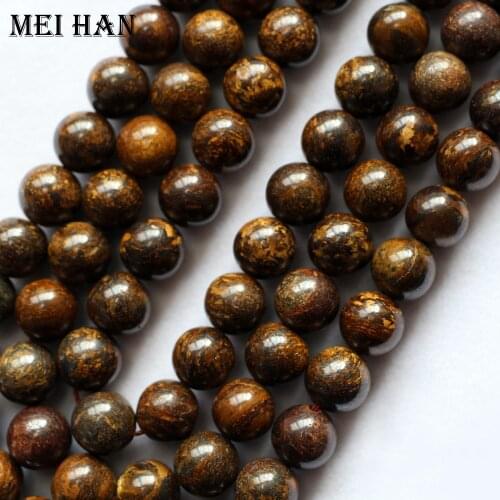 Meihan Free shipping 6mm , 8mm , 10mm natural bronzite smooth round loose beads for jewelry making design or gift
