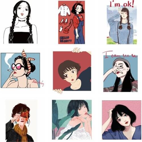 Cartoon Girl Applique Clothing Patches On Clothes Iron On Transfers Fashion Women Thermo-stickers For Clothing Pretty Girl Patch