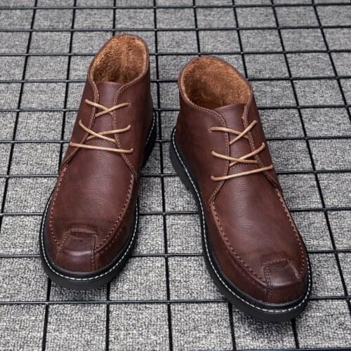 Big Size High-Top Men Casual Leather Shoes Brand Mens Fashion Shoes Men Casual Shoes Designer Men Flats Male Leather Shoes