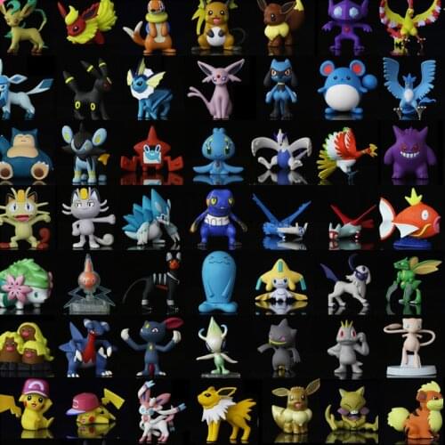Genuine Pokemon MC First Generation Eevee Wobbuffet Snorlax Vulpix Action Figure Toy Gengar Sun Moon Collections Elf Model