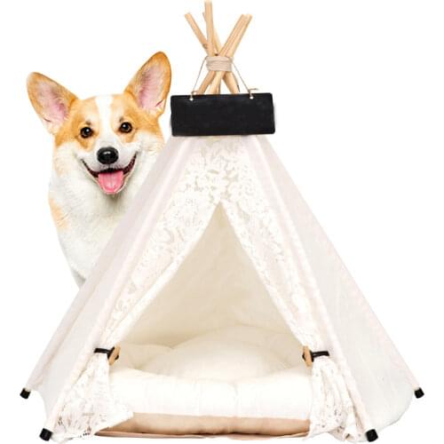 Pet Tent Dog Kennel Teepee Tents Dog Nest House Bed For Cat Pet Puppy Supplies Kennel Portable Washable Indoor Outdoor Pets Tent