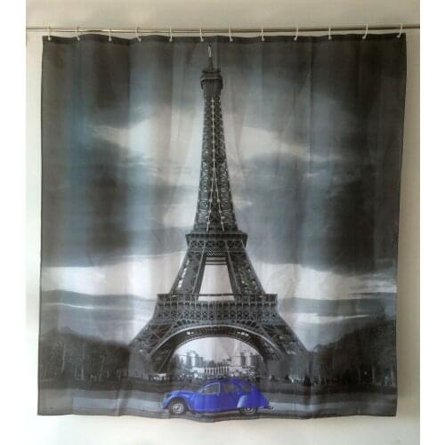 Paris Scenery Curtains Eiffel Tower Shower Curtain Car Curtains Bathroom Waterproof Fabric cortinas de bano Free Shipping
