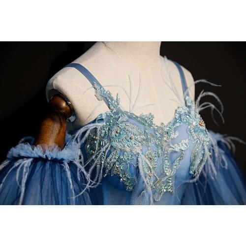 100%real rococo blue feather embroidery gown Medieval Renaissance gown Sissi princess dress Victorian /Marie Antoinette/ Belle
