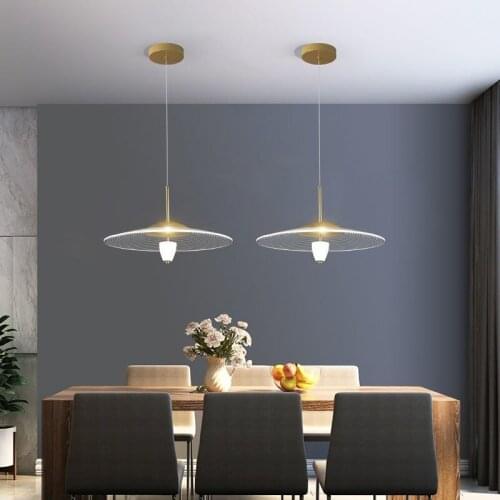 Nordic Transparent Acrylic Pendant Lights Dining Room Restaurant Kitchen Hanging Lights Fixtures Living Room Bar Decor Hanglamp