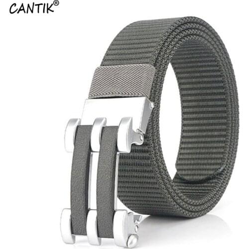 CANTIK 2020 Brand Name Quality Nylon Belts Men Fashion New Design Automatic Buckle Clothing Jeans Accessory 35mm Width CBCA243