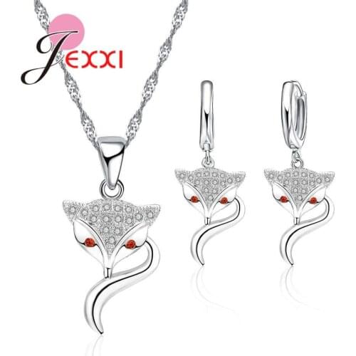 Luxury Wedding Engagement 925 Sterling Silver Necklaces And Earrings Jewelry Sets For Women With Micro Cubic Zirc