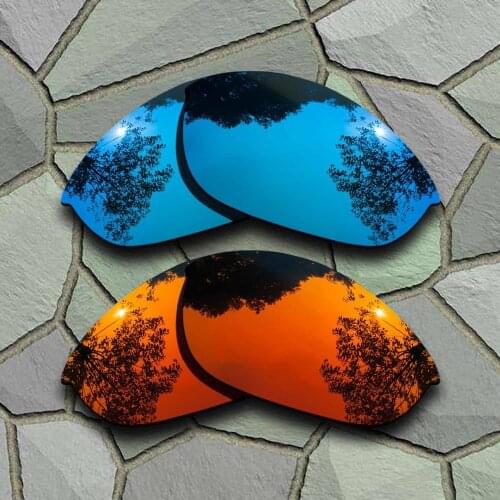Sky Blue&Red Orange Sunglasses Polarized Replacement Lenses for Oakley Half Jacket
