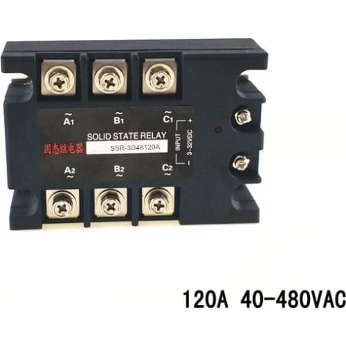 Three-phase AC solid state relay 120A 480VAC non-contact switch normally open SSR-3D48120A