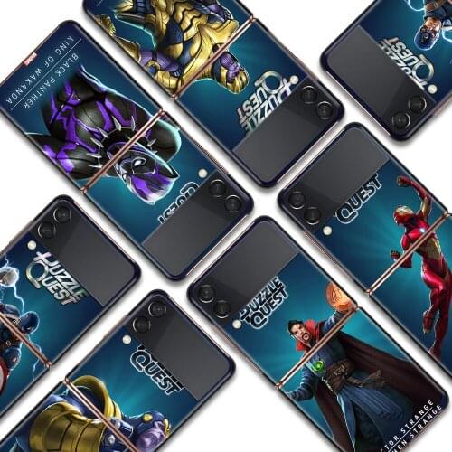 Marvel Cool Hero Shockproof Cover for Samsung Galaxy Z Flip Flip3 5G Black Phone Case Shell Hard Fundas Coque Capa