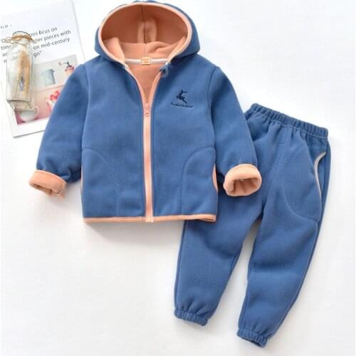 Spring Kids Clothes Set Fleece Baby Children Long sleeve T-shirt+Pants 2pcs Outfits Autumn Boys Costume For Toddler Girl Clothes