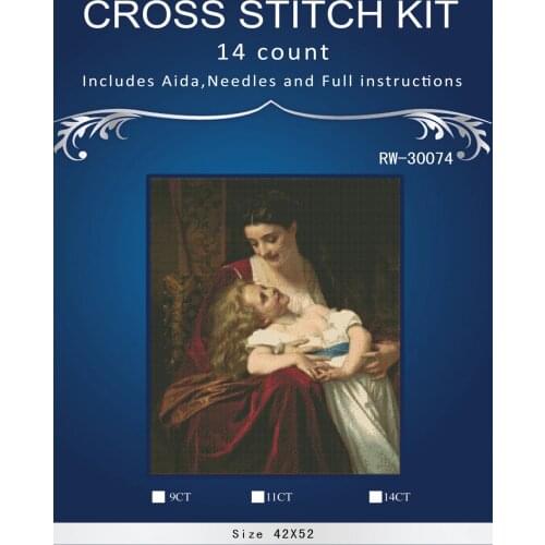 Top Quality Lovely Hot Sell Counted Cross Stitch Kit Old World Holiday Ornaments Similar DMC RW-30074 mother and baby