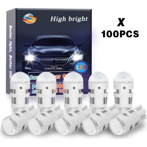 YSY 100pcs White T10 1SMD 3030 LED Interior Bulbs For Car Replacement Lights Trunk Light Auto Dome Reading Parking Lights DC 12V