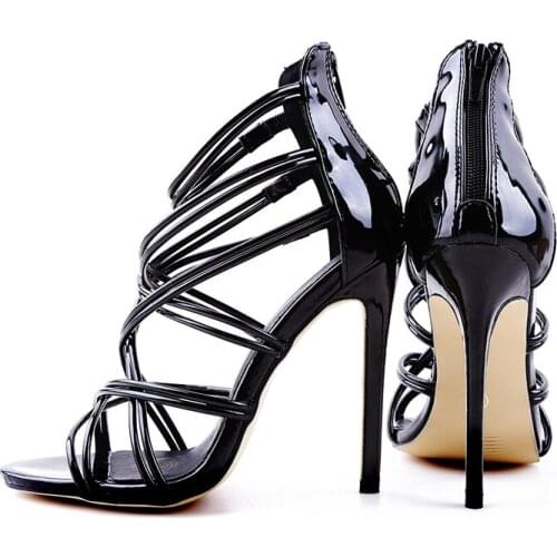 PUMPS 11CM Transparent Heel Wedges Cross Strap Ankle Buckle Sandals Women Shoes Peep Toe High Heels Sandals Summer Party Pumps