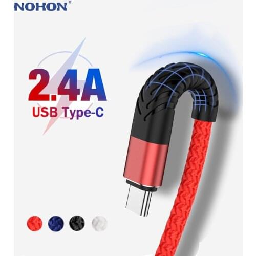 1 2 3 m 2.4A USB Type C Fast Charging Wire Cable for Samsung S8 S9 S10 Plus Xiaomi mi9 Huawei P40 Mobile Phone Charger Data Cord